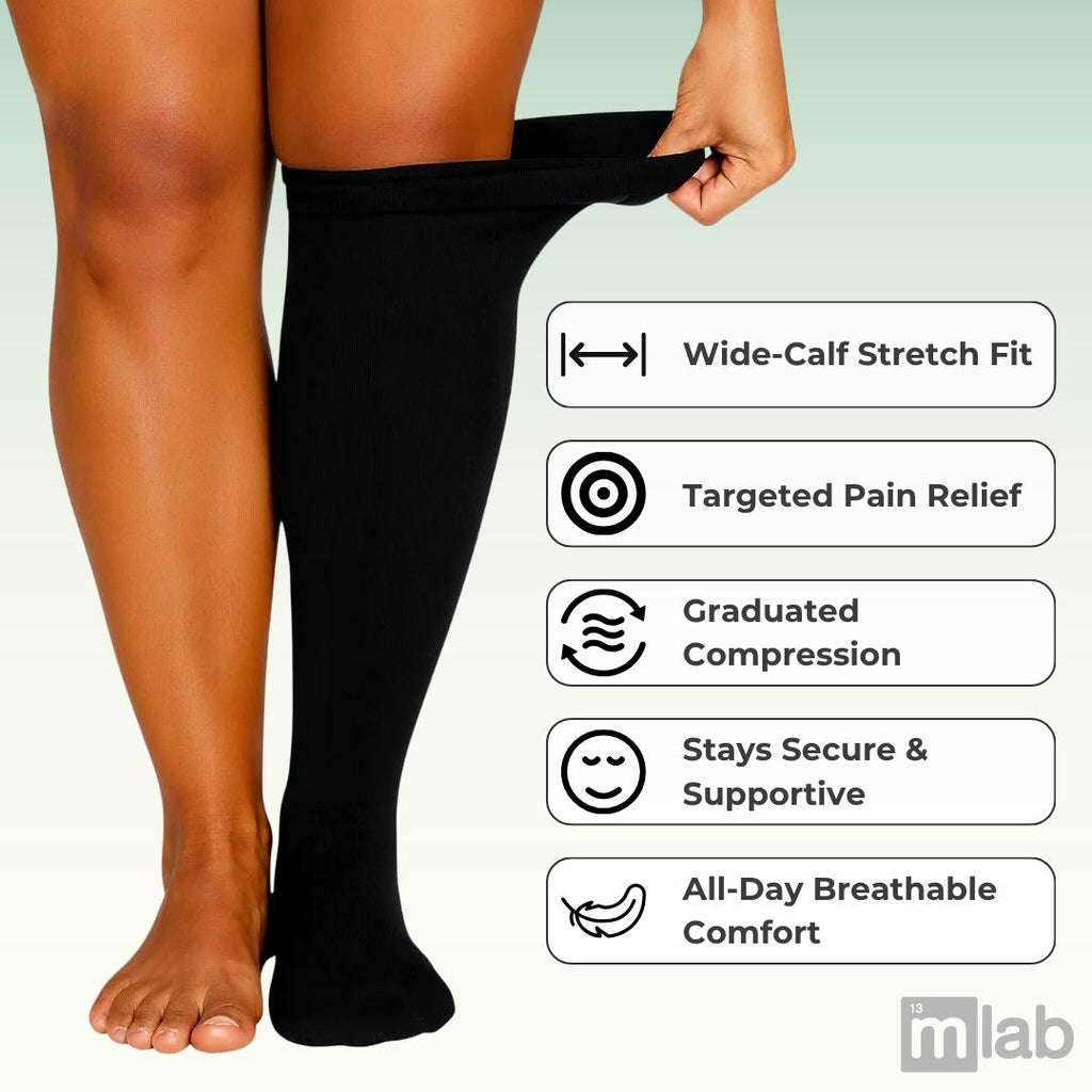 TheraSocks™ – Wide Calf Compression Socks